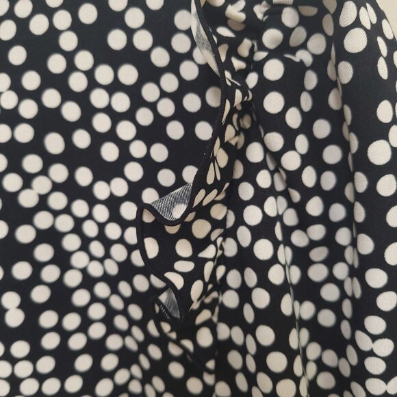 Lark & Ro women's puff sleeve fit & flare dress ruffles polka dots Size 2 - Picture 6 of 12